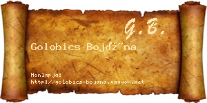 Golobics Bojána névjegykártya